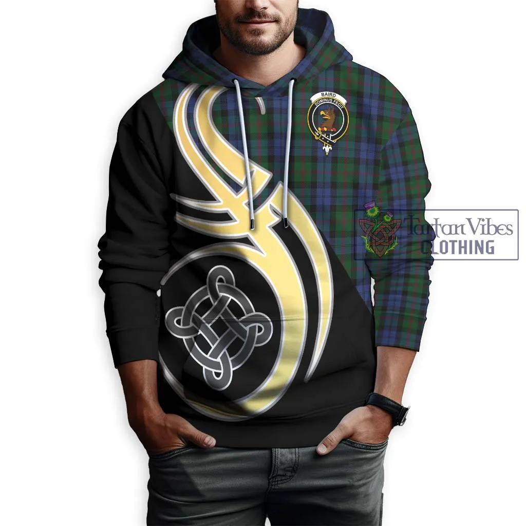 Baird Tartan Hoodie with Family Crest and Celtic Symbol Style