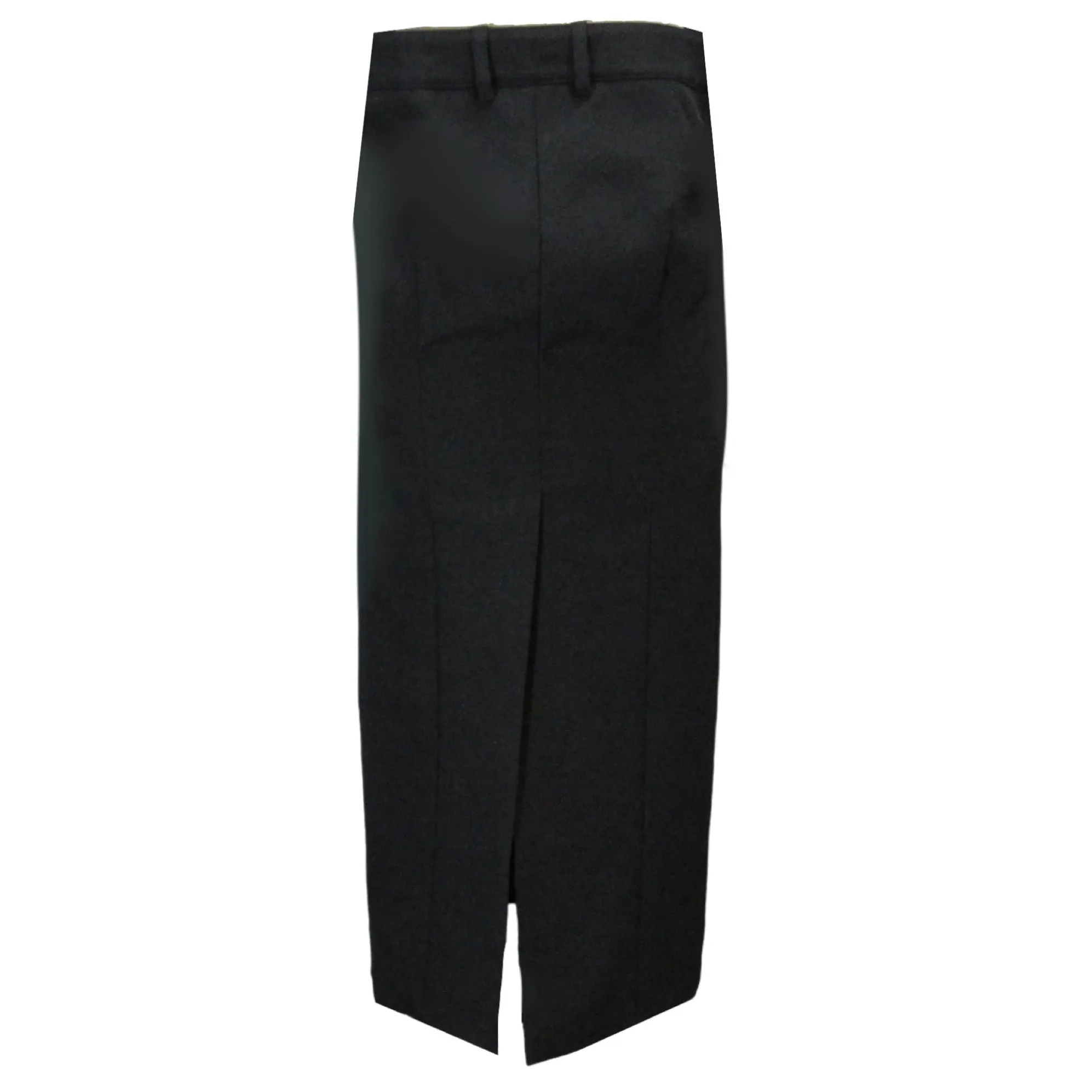 Balenciaga Black 2022 Maxi Tube Wool Skirt With Slit