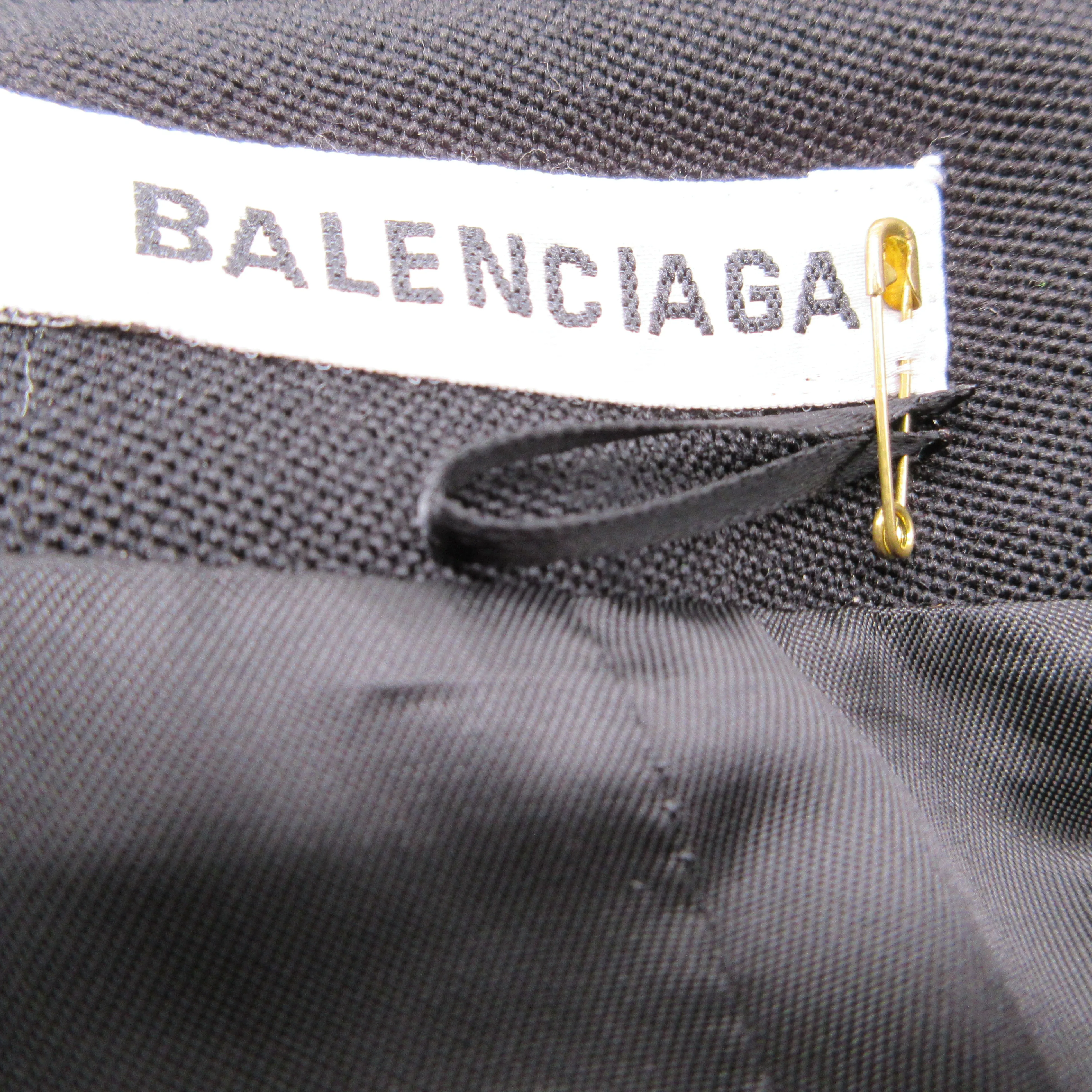 Balenciaga Black 2022 Maxi Tube Wool Skirt With Slit