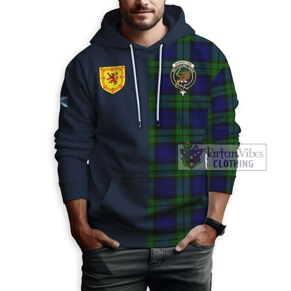 Bannatyne Tartan Hoodie Alba with Scottish Lion Royal Arm Half Style