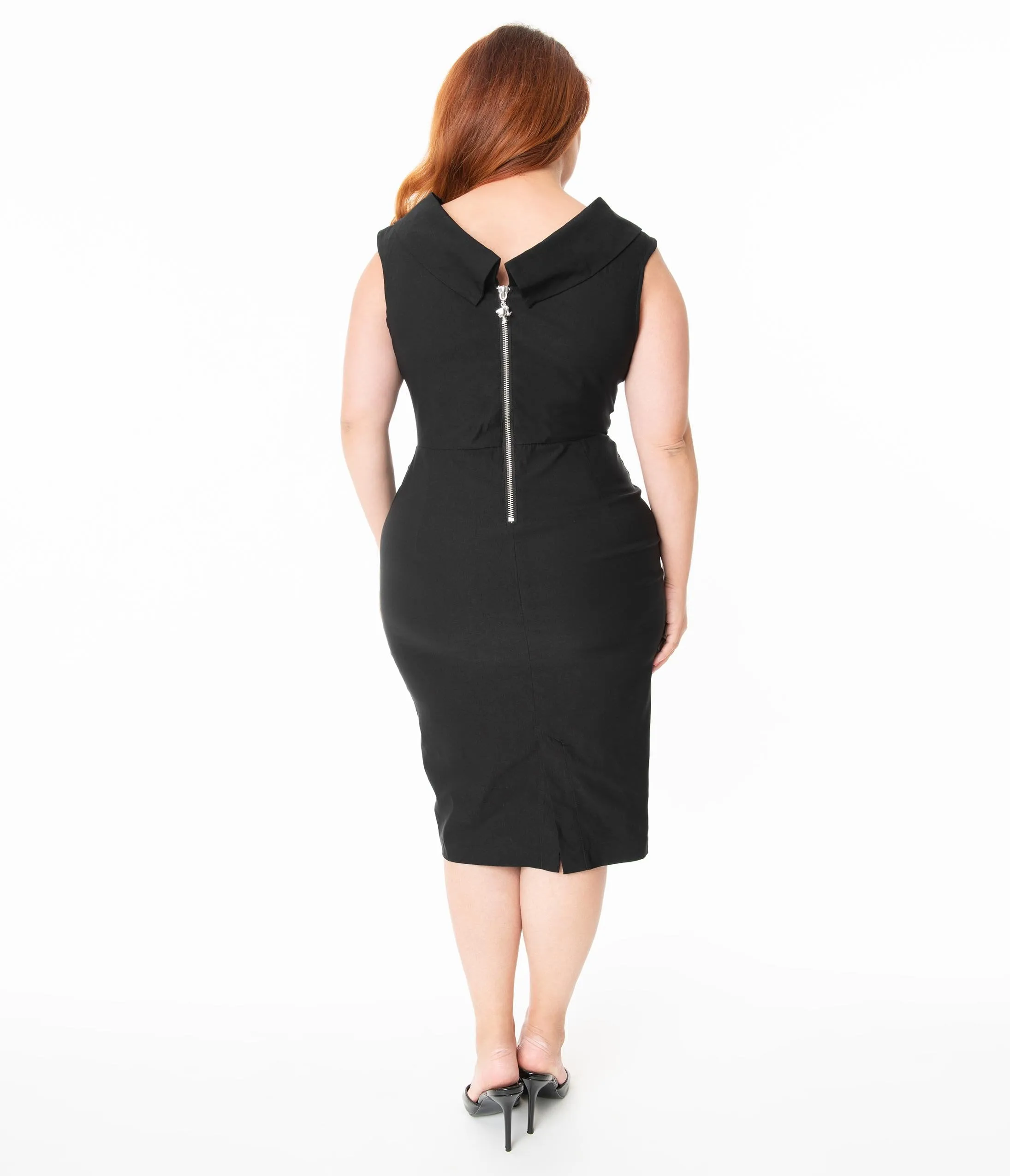 Barbie x Unique Vintage Plus Size 1960s Style Black Sheath Dress