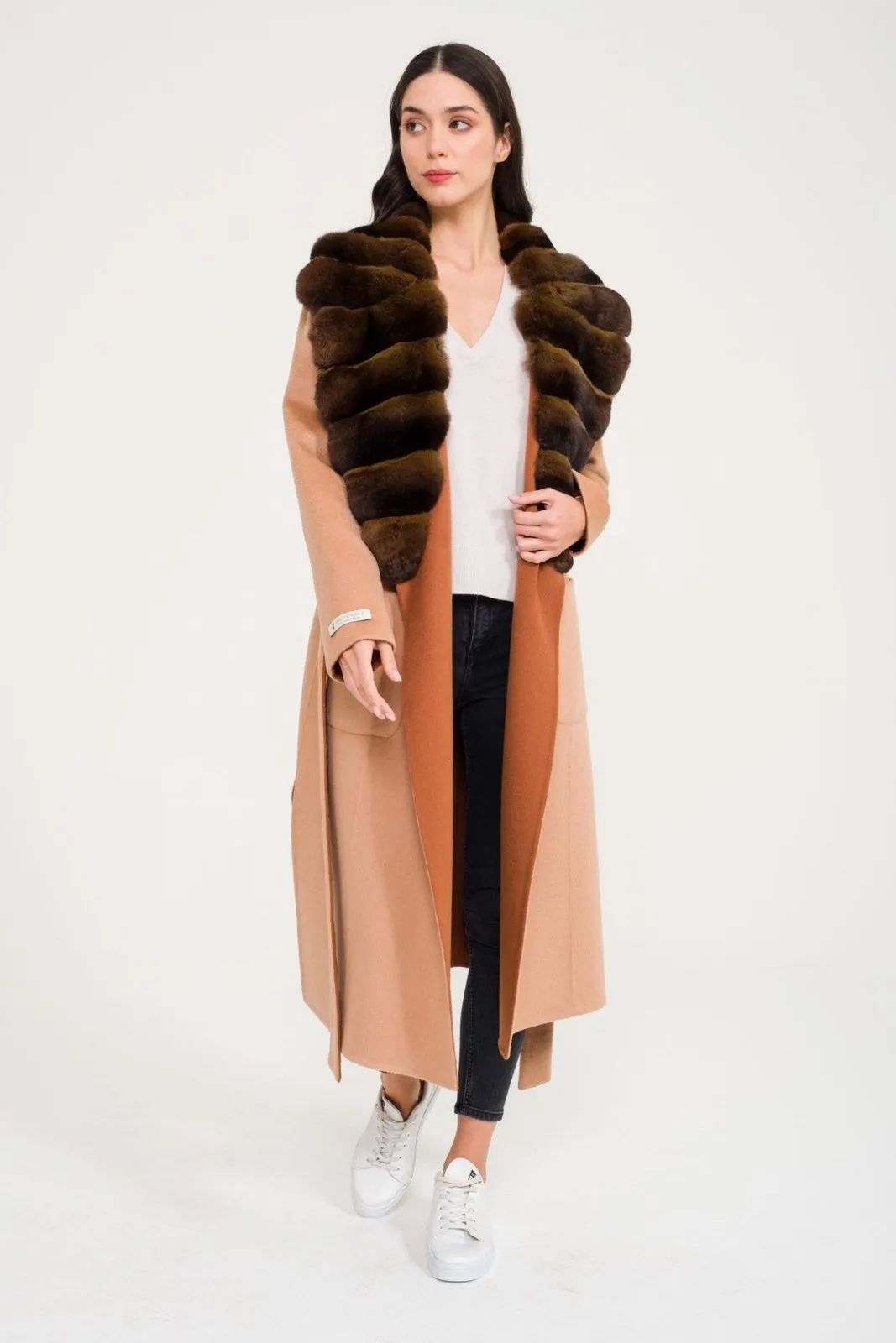 Beige Wool Long Coat