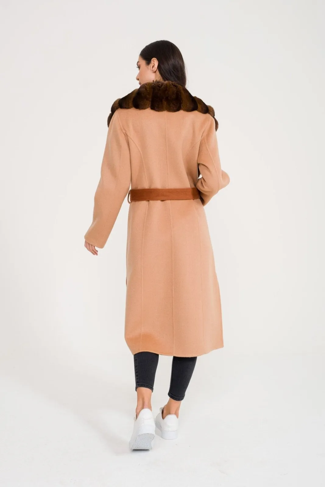 Beige Wool Long Coat