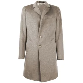 Beige Wool Men Jacket