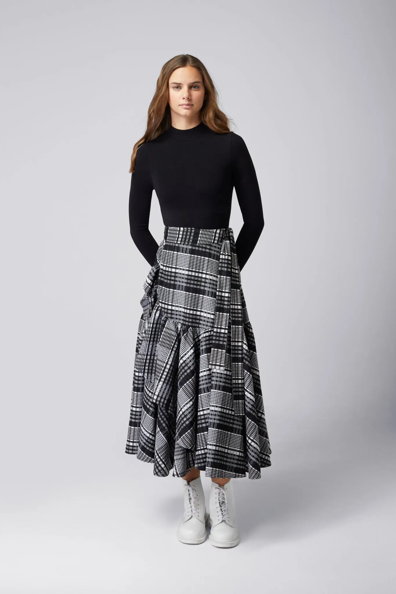 Black Grey Plaid Lillian Skirt