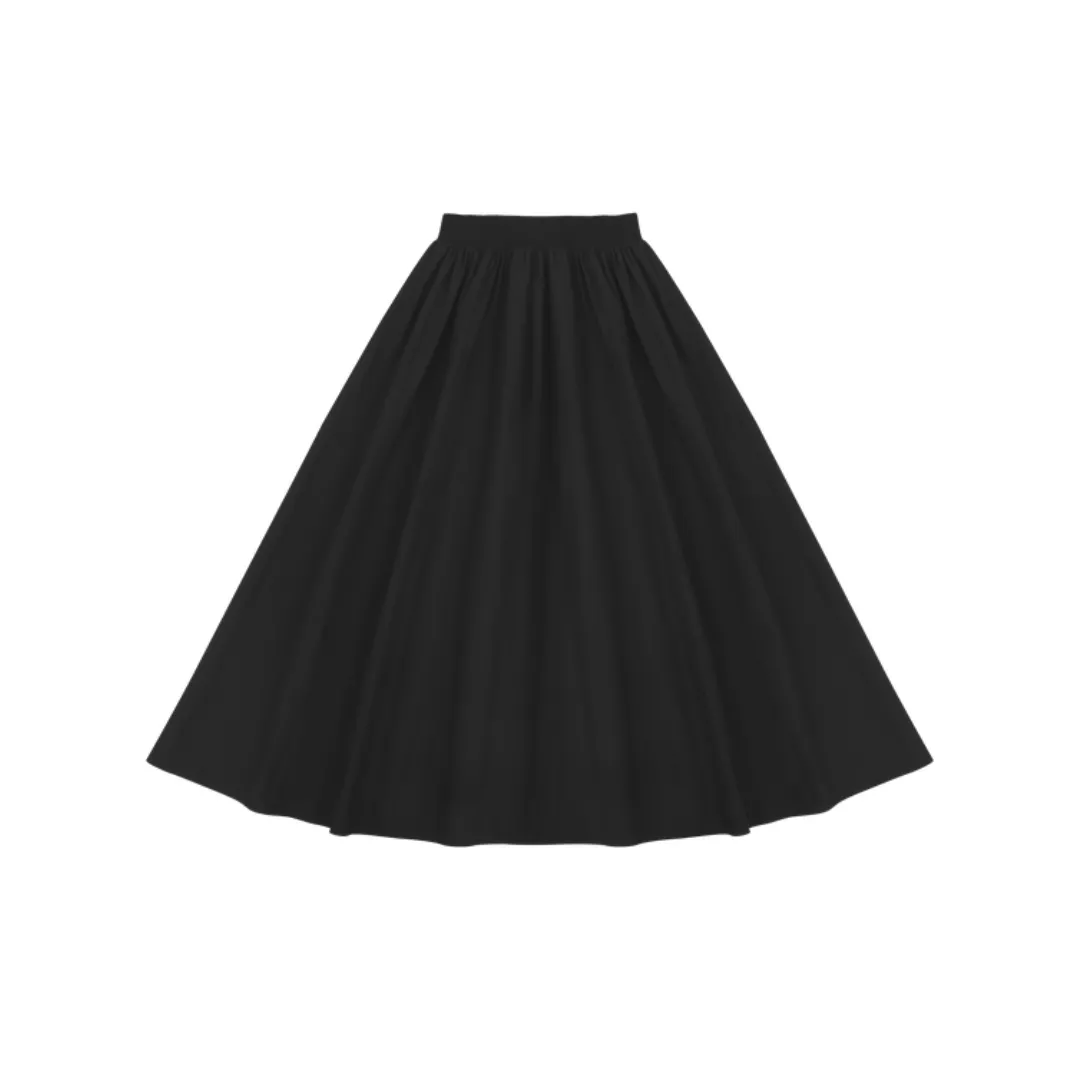 Black Maxi Taffeta Skirt