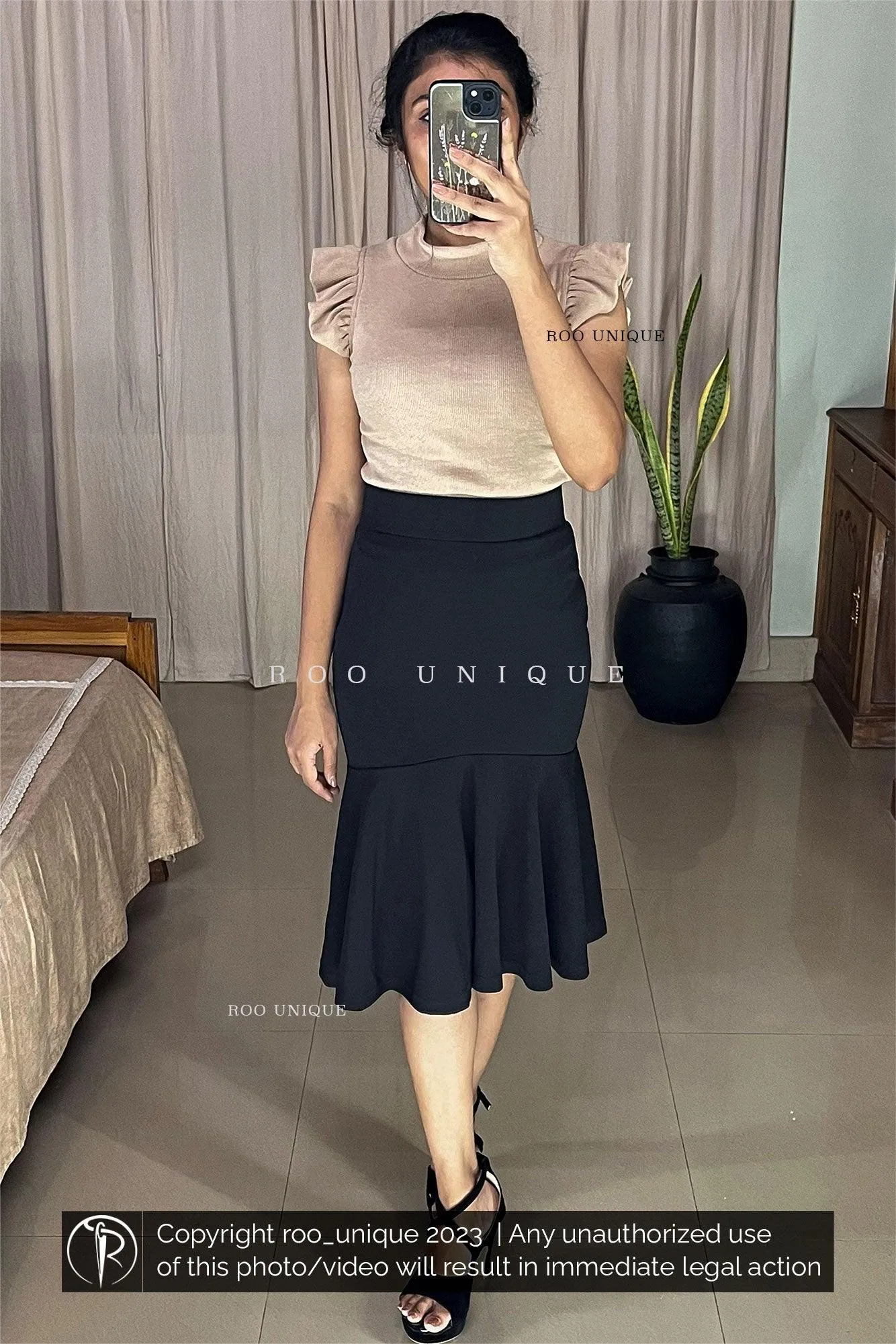 Black Peplum Skirt Only