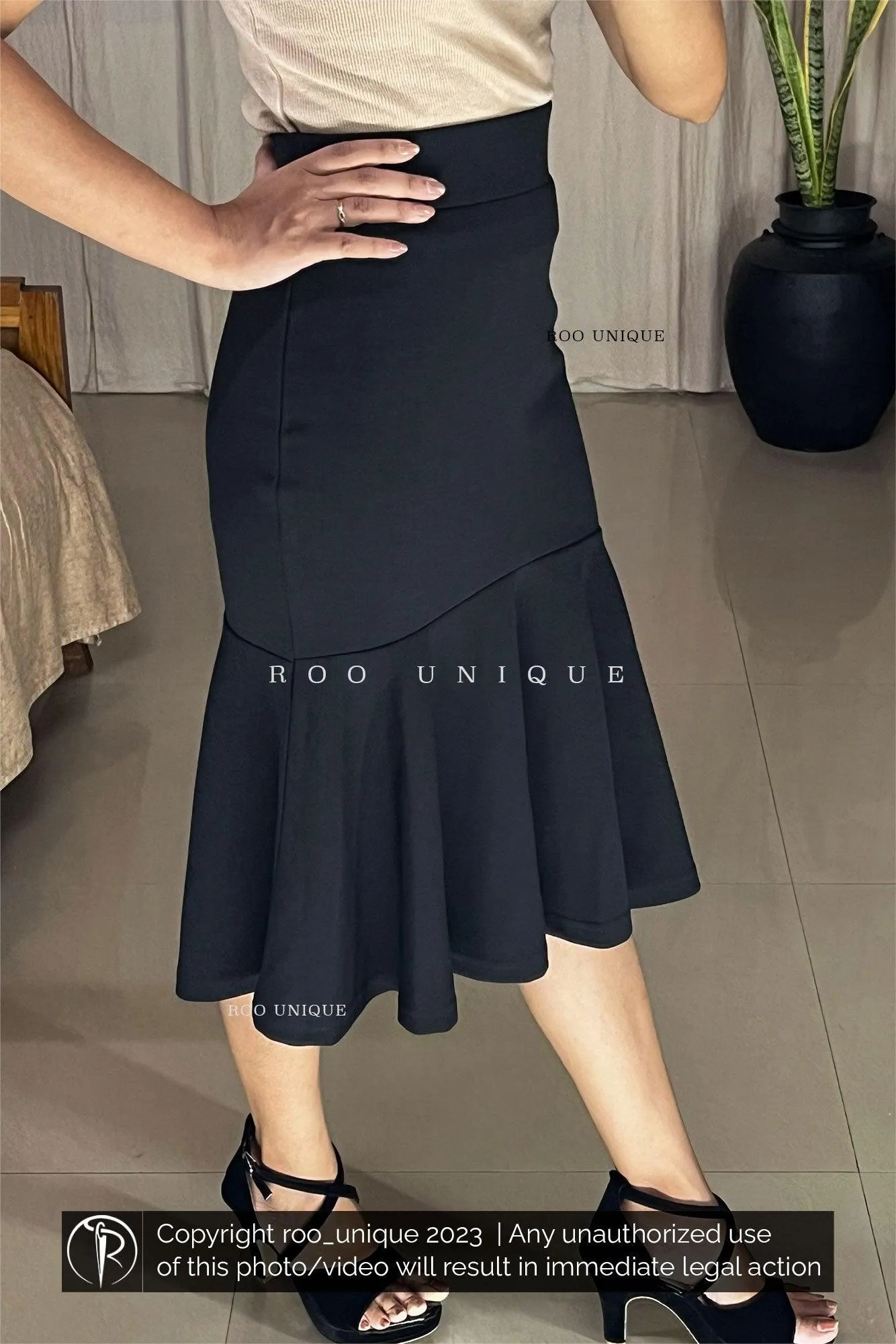 Black Peplum Skirt Only