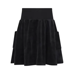 Black Velour Pocket Skirt