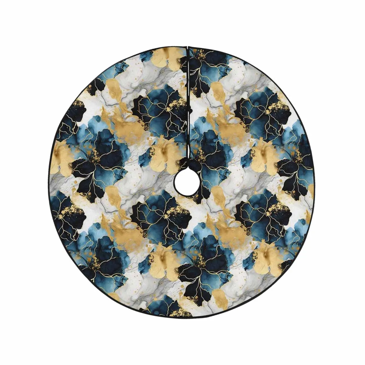 Blue Ink Floral  Christmas Tree Skirt