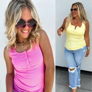 Brandee Snap Henley Tank Top Pre-Order