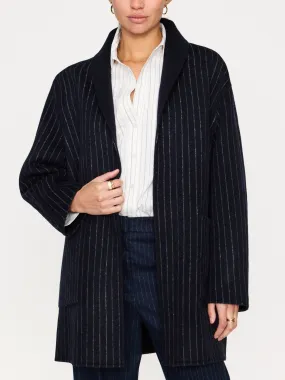 Brochu Walker - Mina Reversible Coat in Baltic Pinstripe