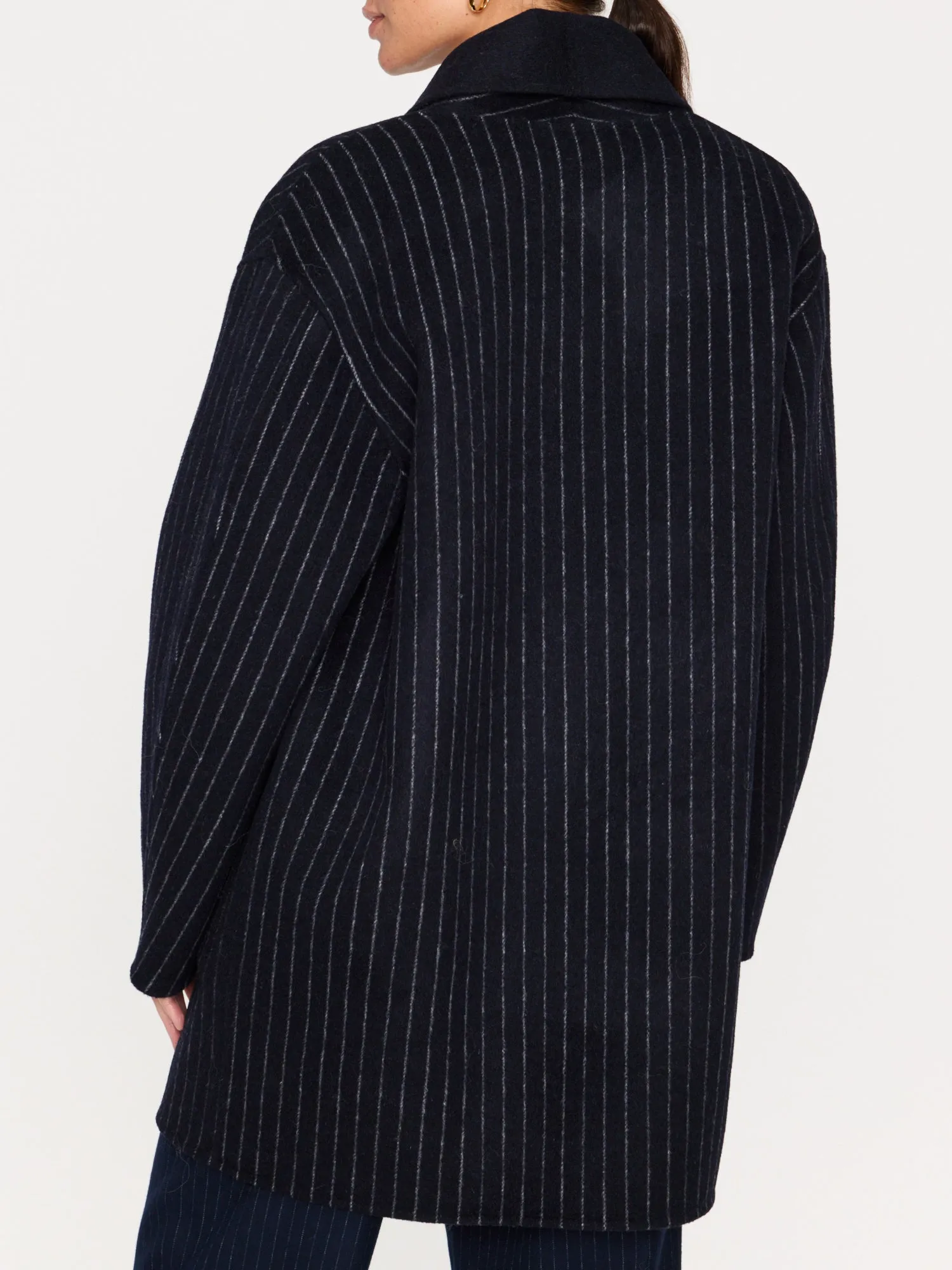 Brochu Walker - Mina Reversible Coat in Baltic Pinstripe