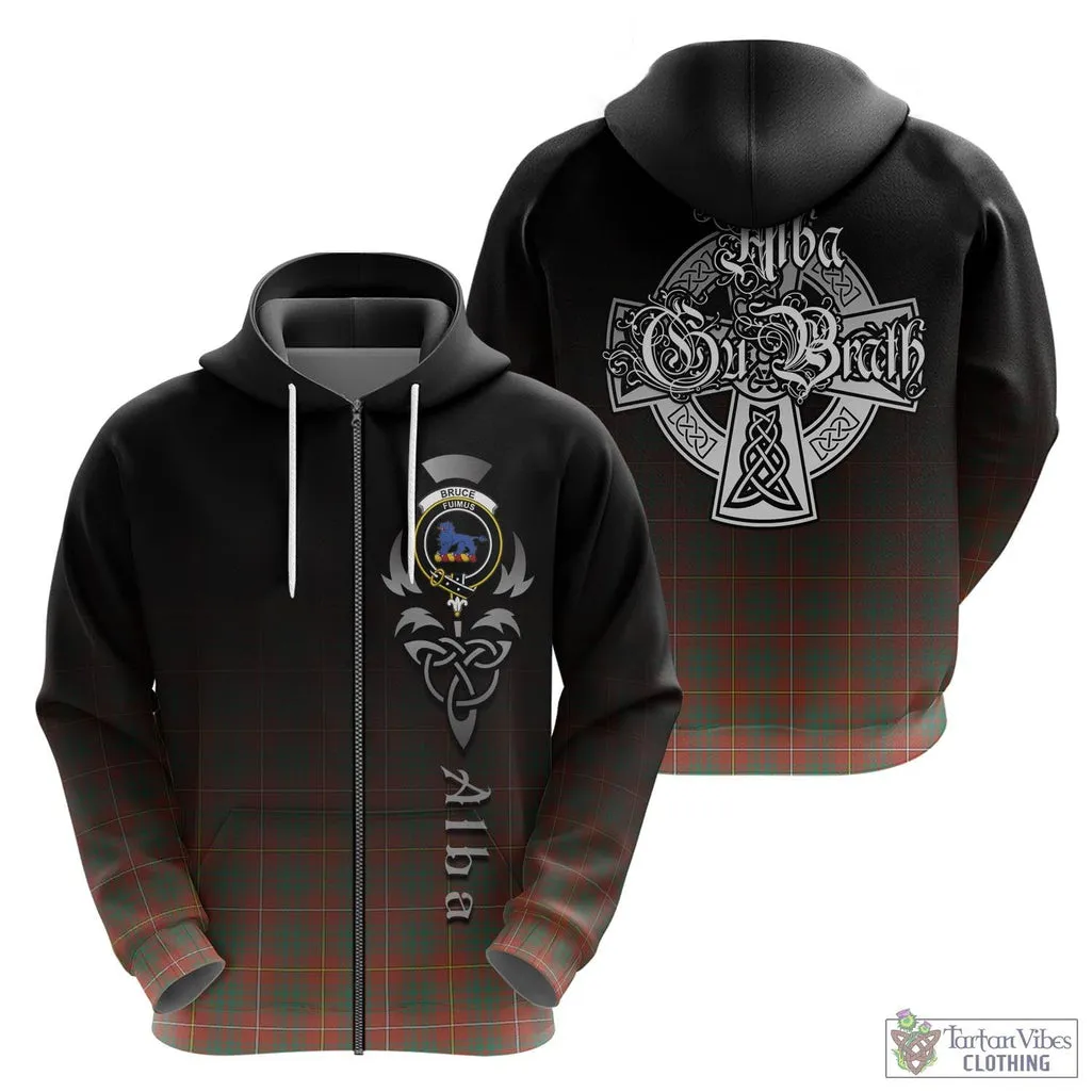 Bruce Ancient Tartan Hoodie Featuring Alba Gu Brath Family Crest Celtic Inspired