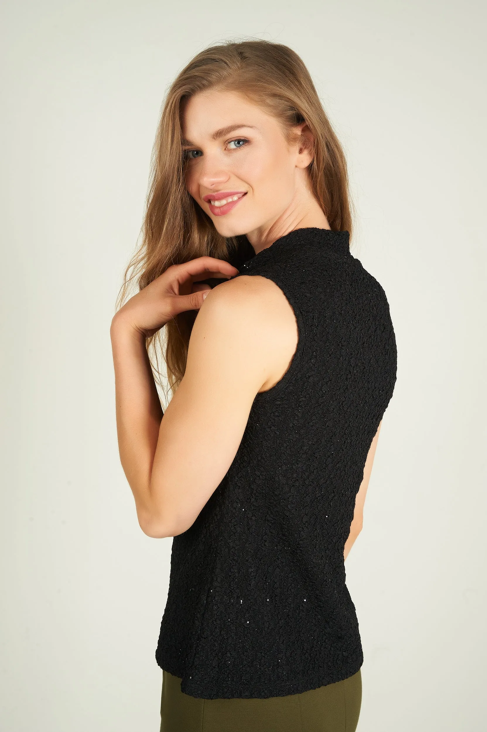 Camisole brillante à col montant - DORA-LUX2 - (R-A7)