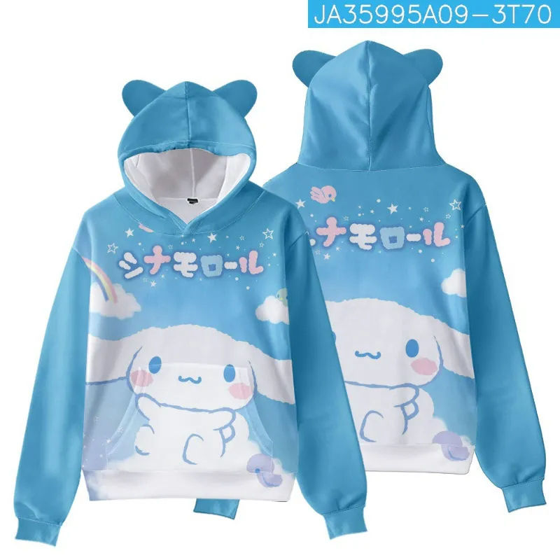 Cartoon Cinna Print Kids Hooded Sweater KI597