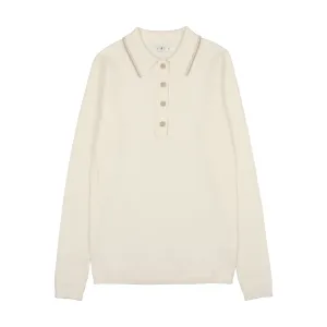 CCB Ivory Rib Polo Sweater