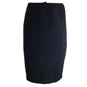 Chanel Black Vintage 1998 Wool Pencil Skirt