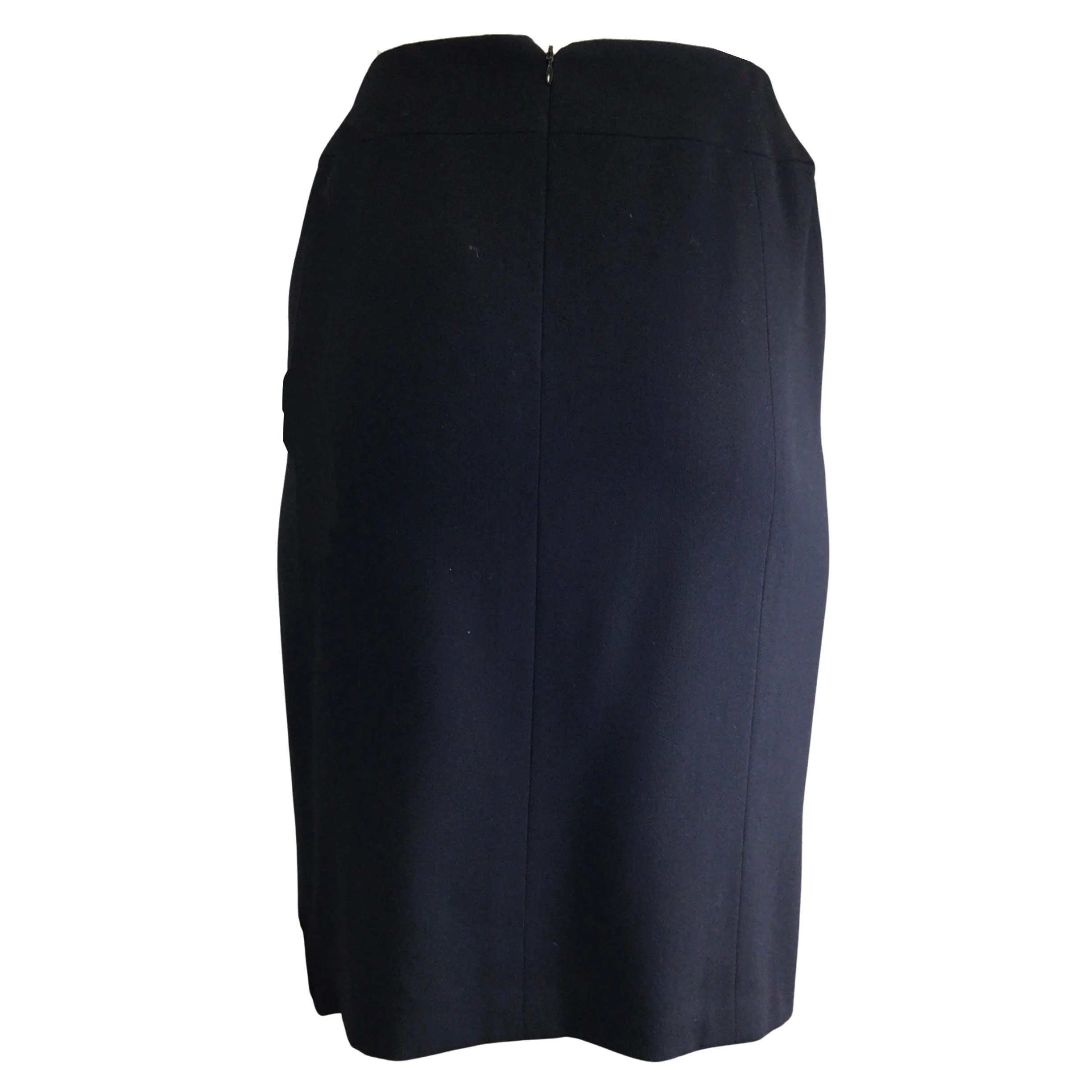 Chanel Black Vintage 1998 Wool Pencil Skirt