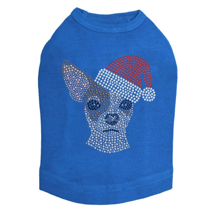 Chihuahua Face with Santa Hat Dog Tank - Many Colors