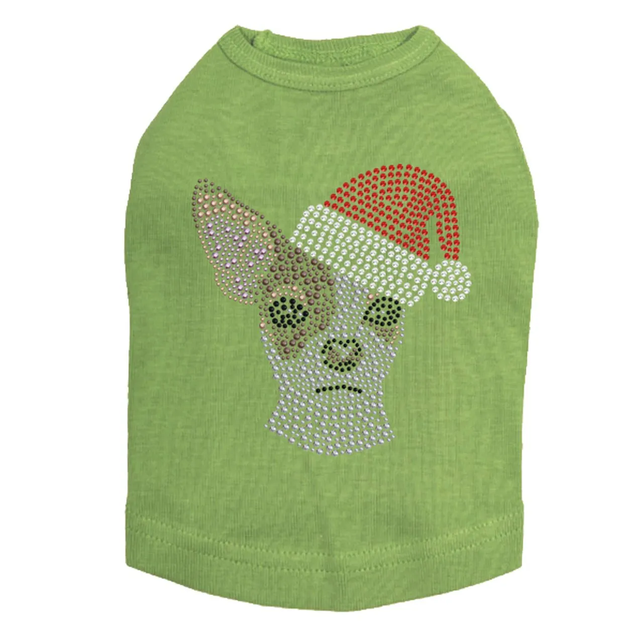 Chihuahua Face with Santa Hat Dog Tank - Many Colors