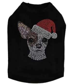 Chihuahua Face with Santa Hat Dog Tank - Many Colors