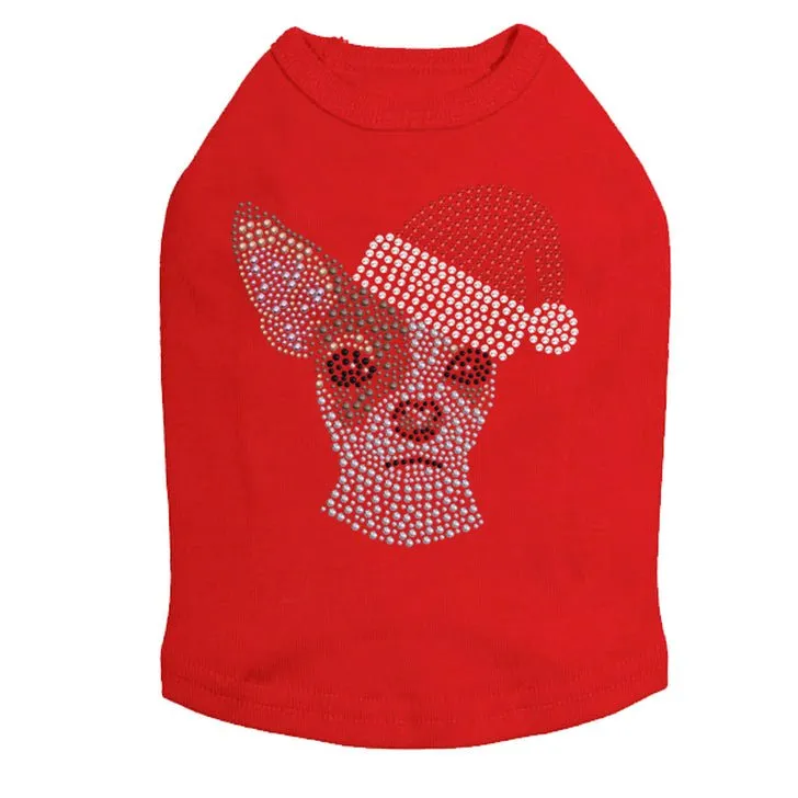 Chihuahua Face with Santa Hat Dog Tank - Many Colors