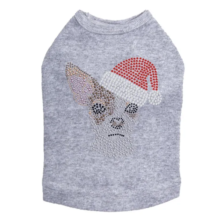 Chihuahua Face with Santa Hat Dog Tank - Many Colors