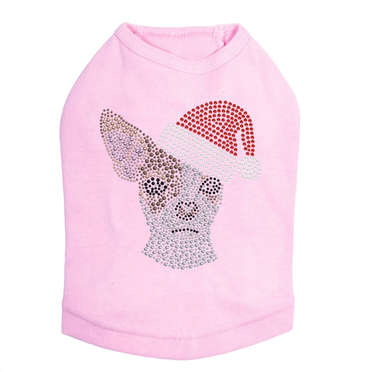 Chihuahua Face with Santa Hat Dog Tank - Many Colors