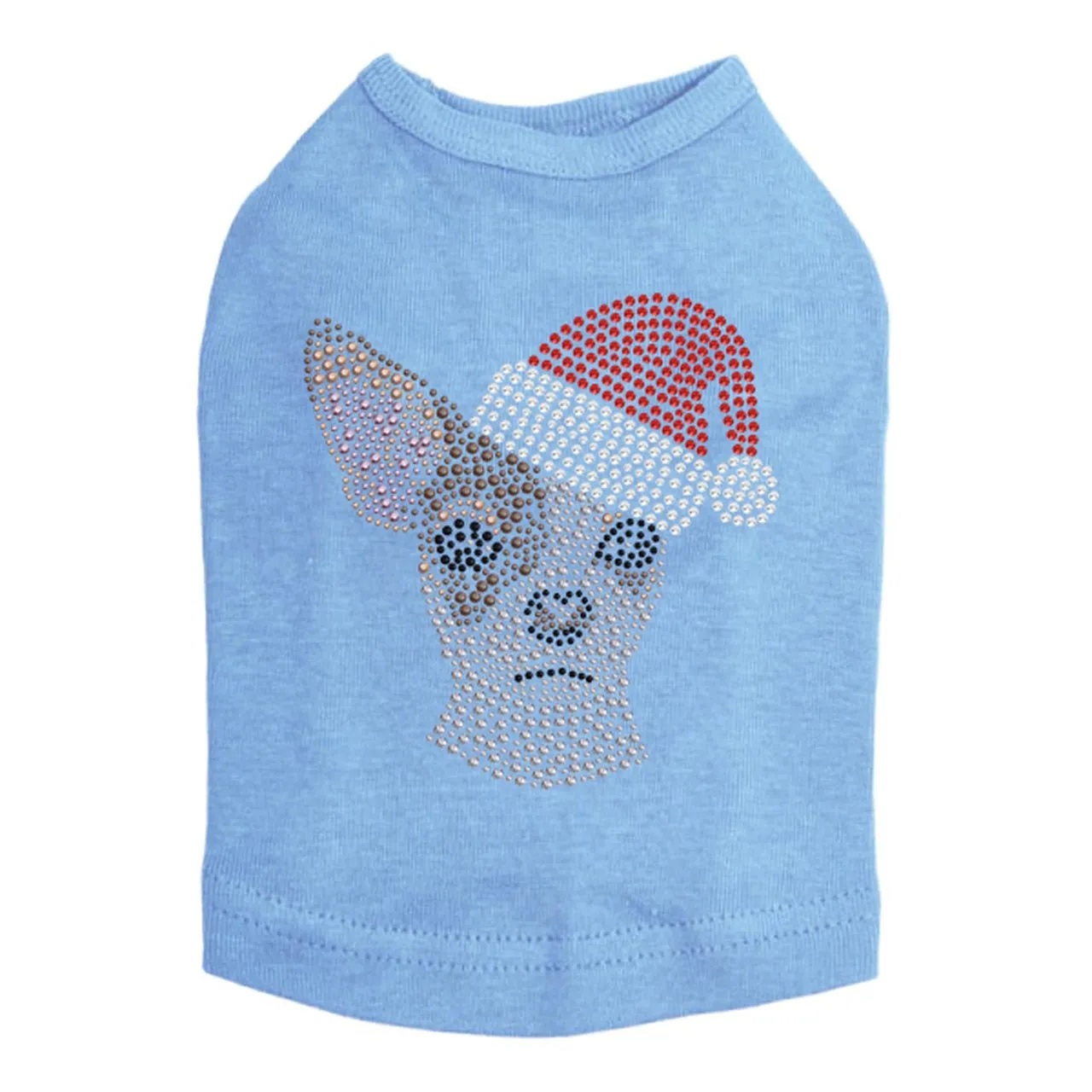 Chihuahua Face with Santa Hat Dog Tank - Many Colors