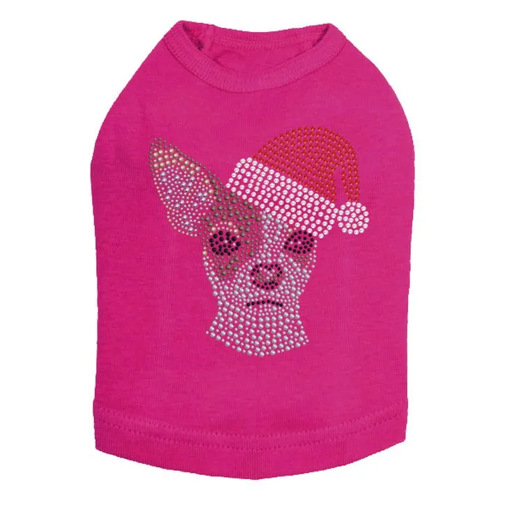 Chihuahua Face with Santa Hat Dog Tank - Many Colors