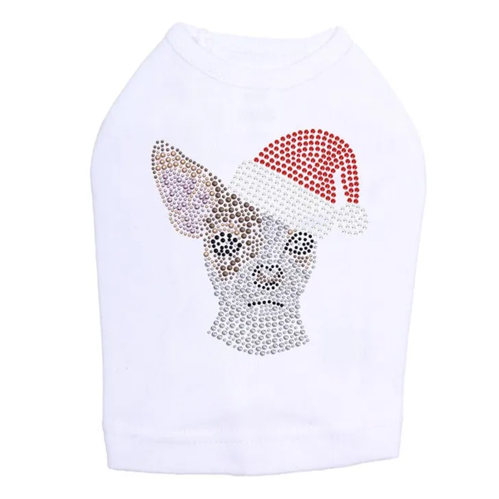 Chihuahua Face with Santa Hat Dog Tank - Many Colors