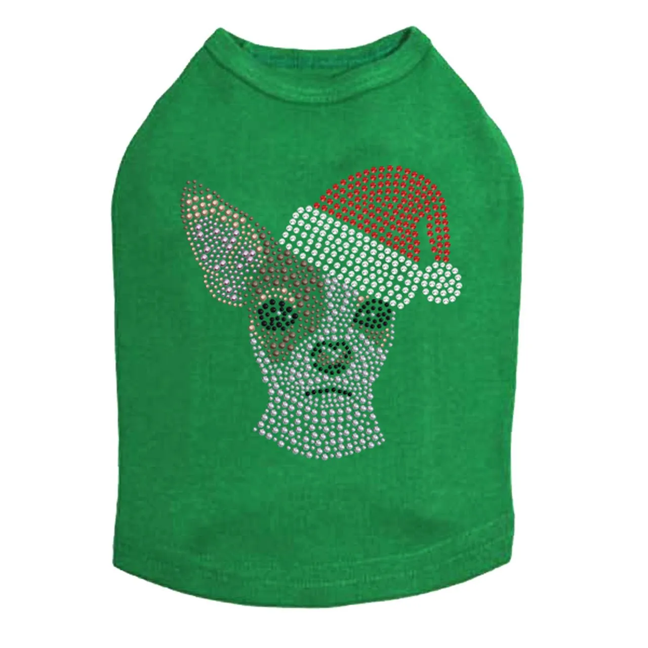 Chihuahua Face with Santa Hat Dog Tank - Many Colors