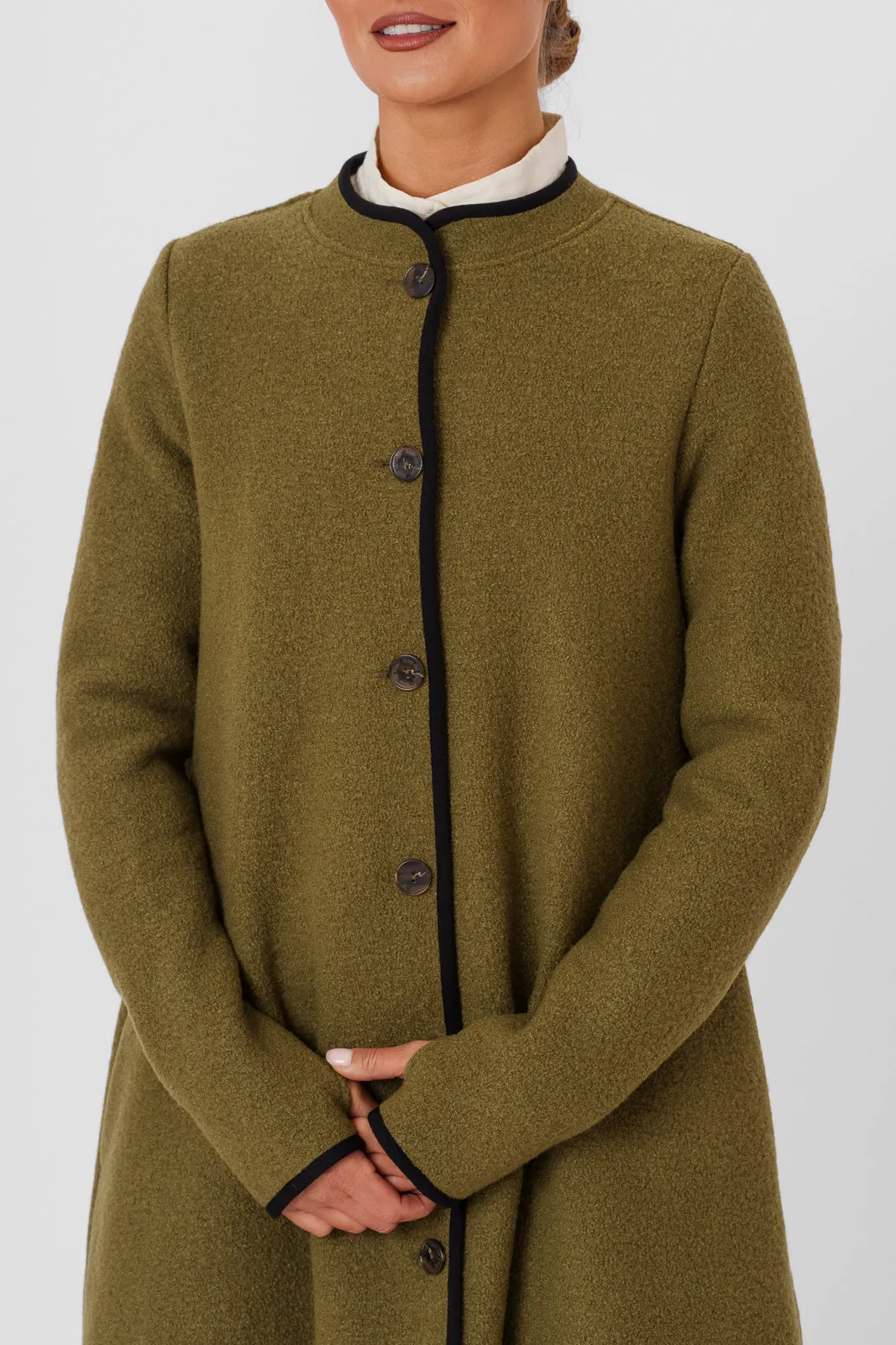 Classic Coat, Wool, Moss Green