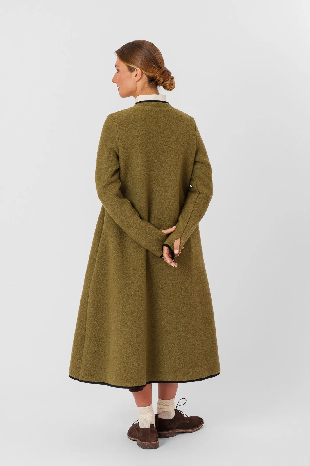 Classic Coat, Wool, Moss Green