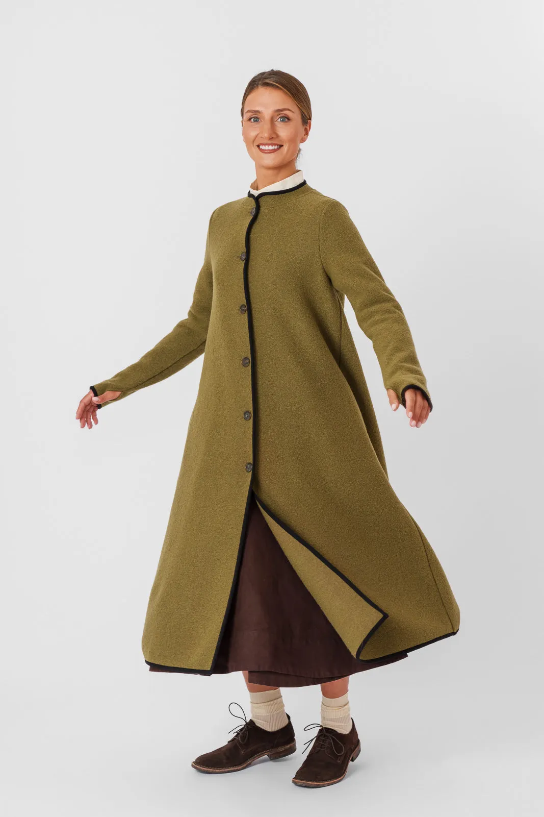 Classic Coat, Wool, Moss Green