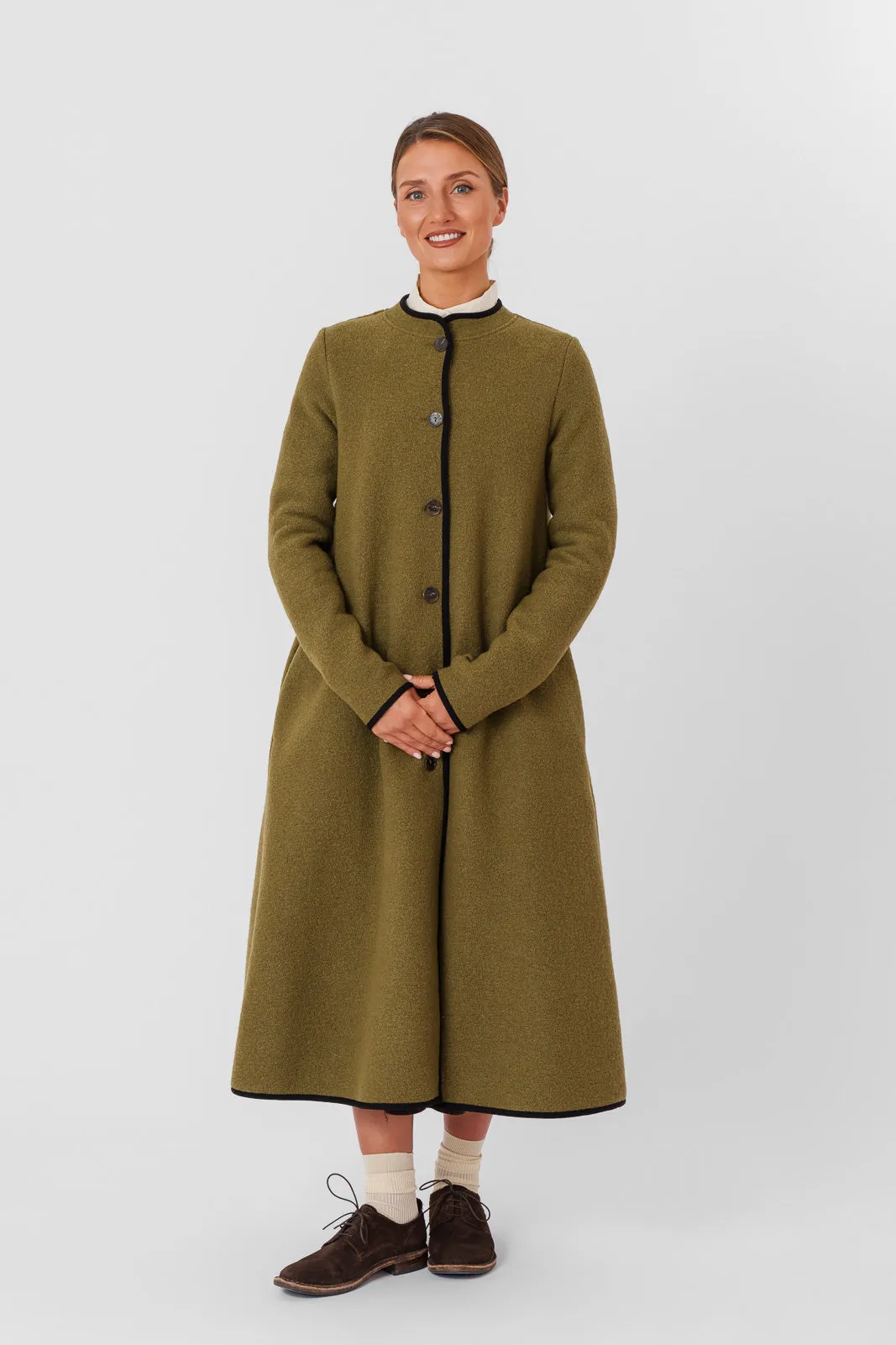 Classic Coat, Wool, Moss Green