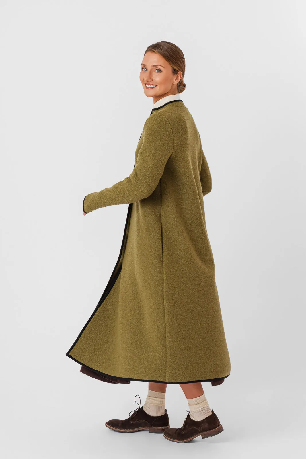 Classic Coat, Wool, Moss Green