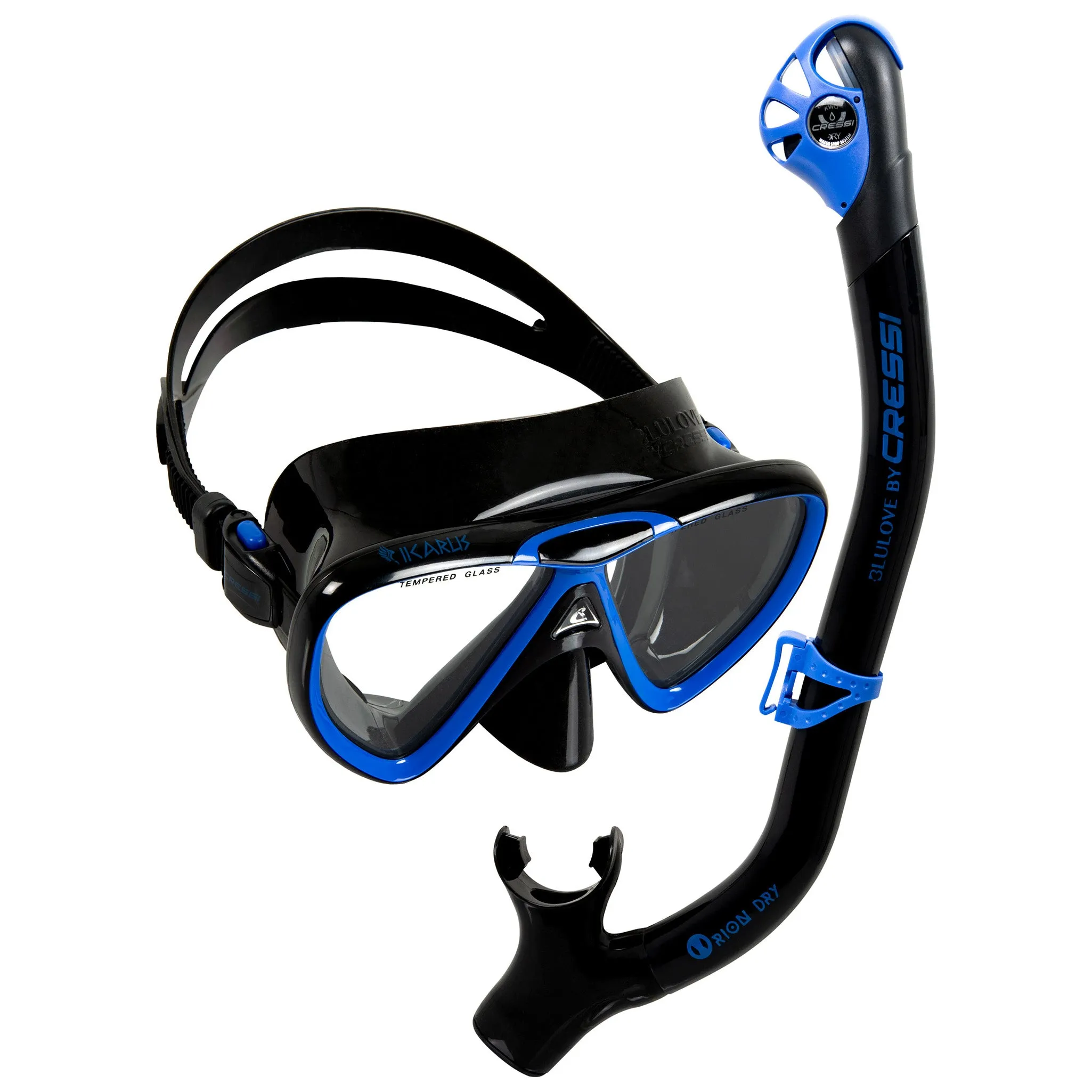 Cressi The Ikarus Mask and Orion Dry Snorkel Combo Set