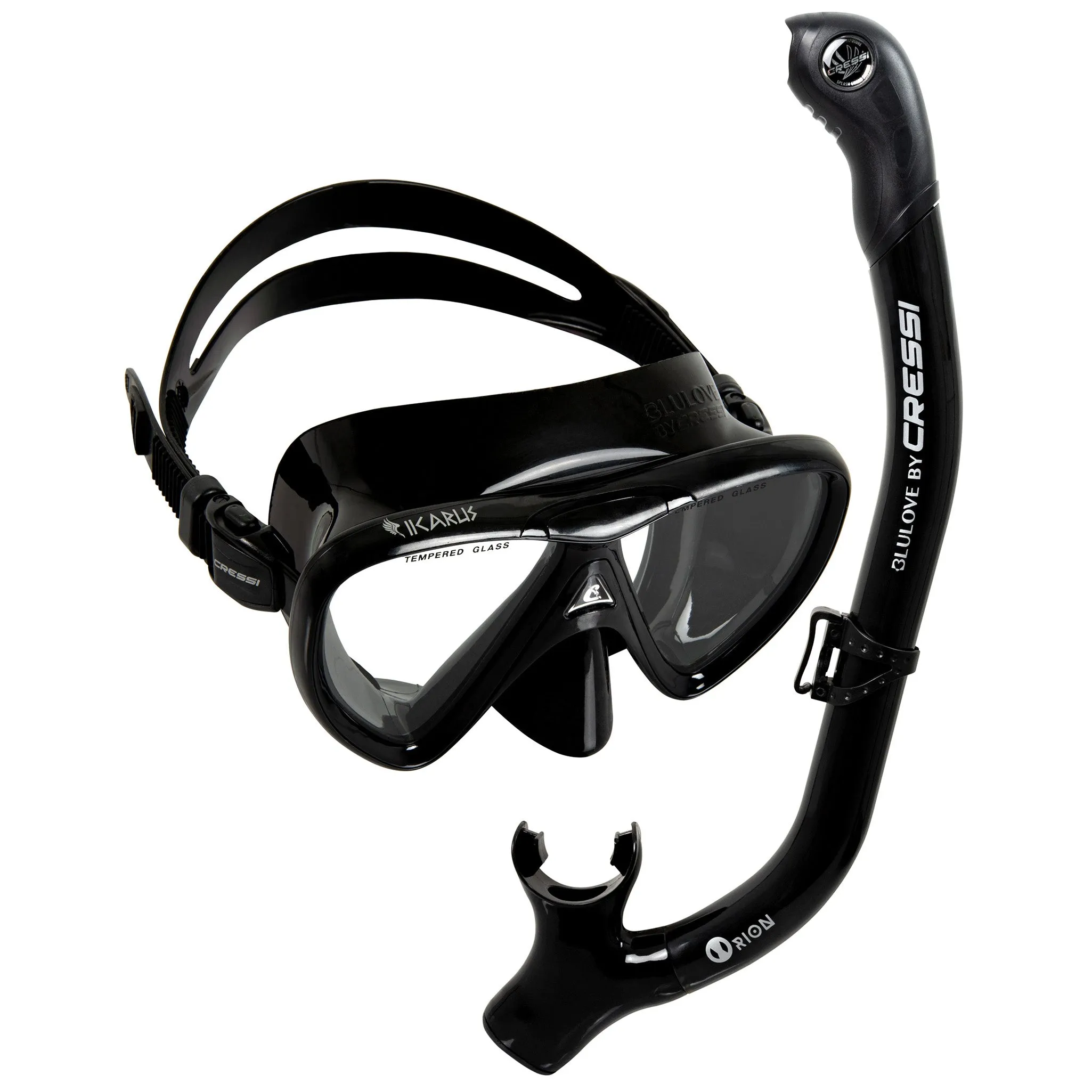 Cressi The Ikarus Mask and Orion Dry Snorkel Combo Set