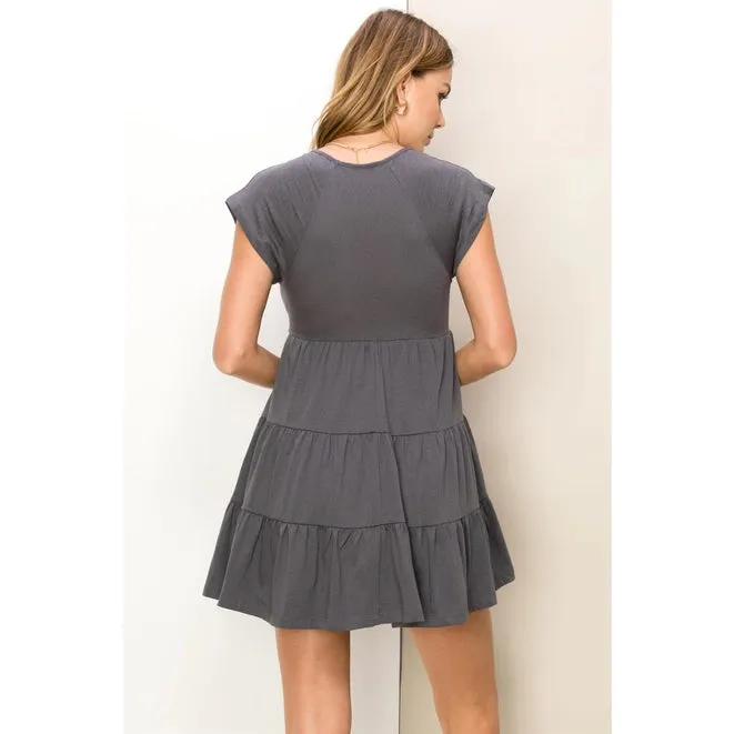 Deidre Charcoal Dress