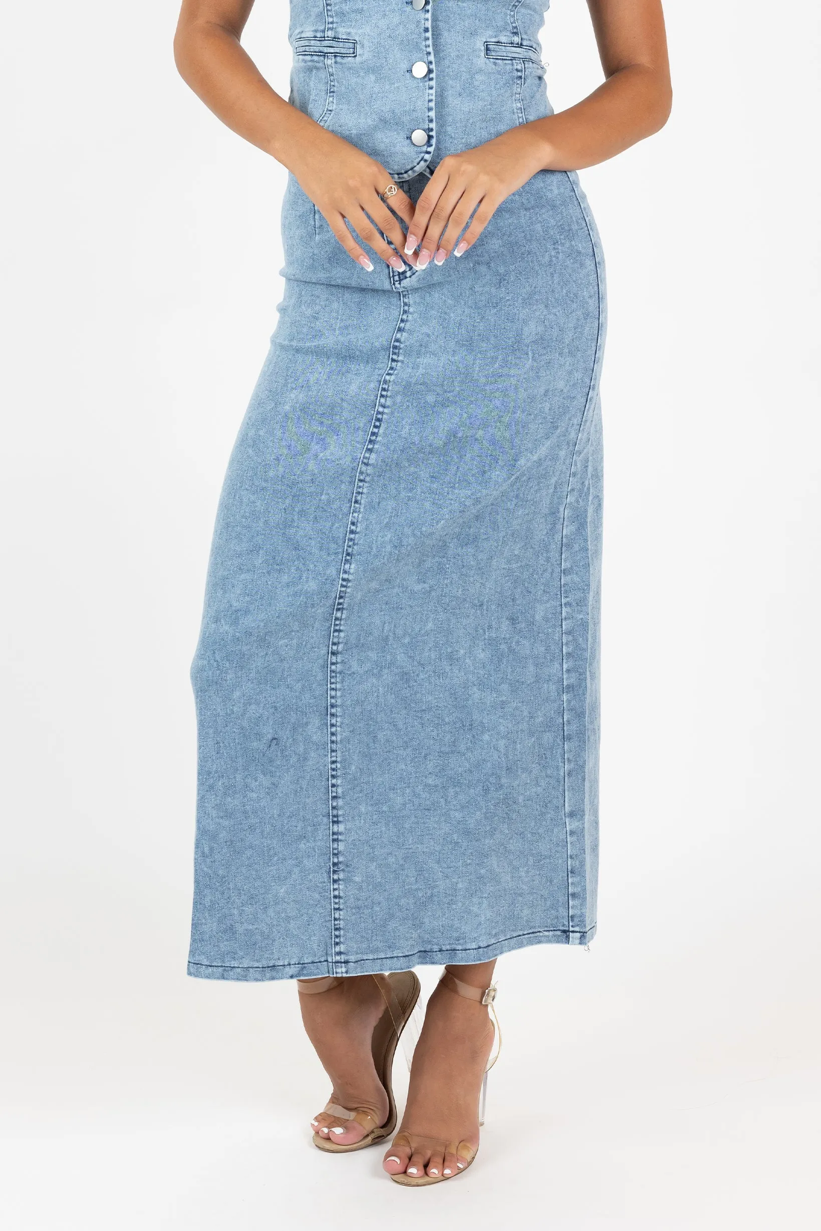 Denae Denim Maxi Skirt