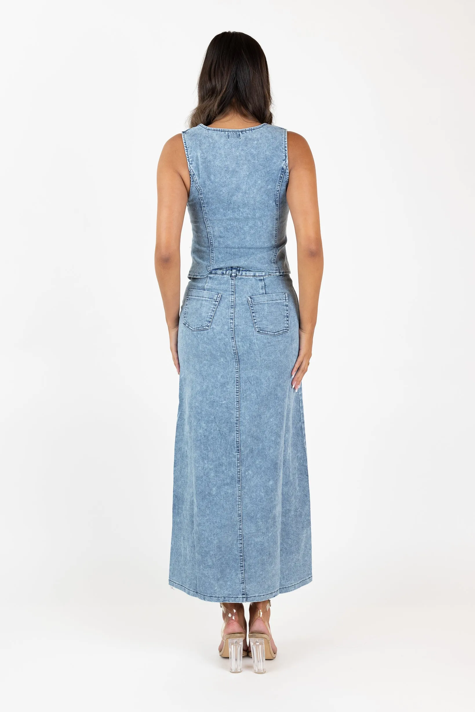 Denae Denim Maxi Skirt