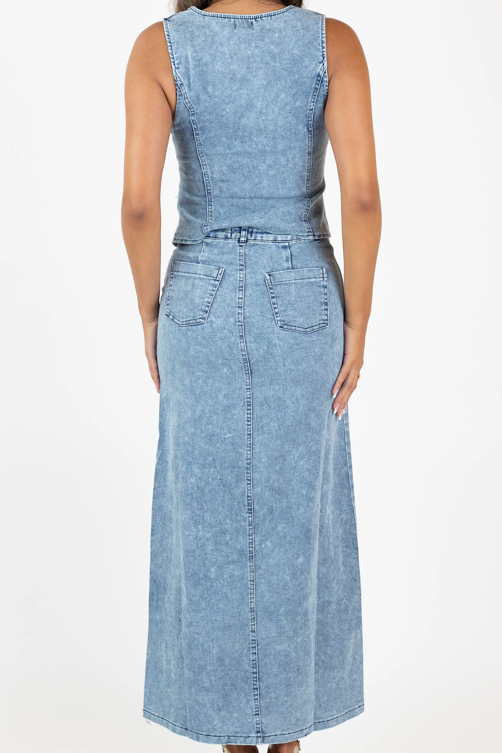 Denae Denim Maxi Skirt