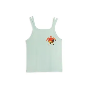 Double Spaghetti Tank - Dusty Aqua