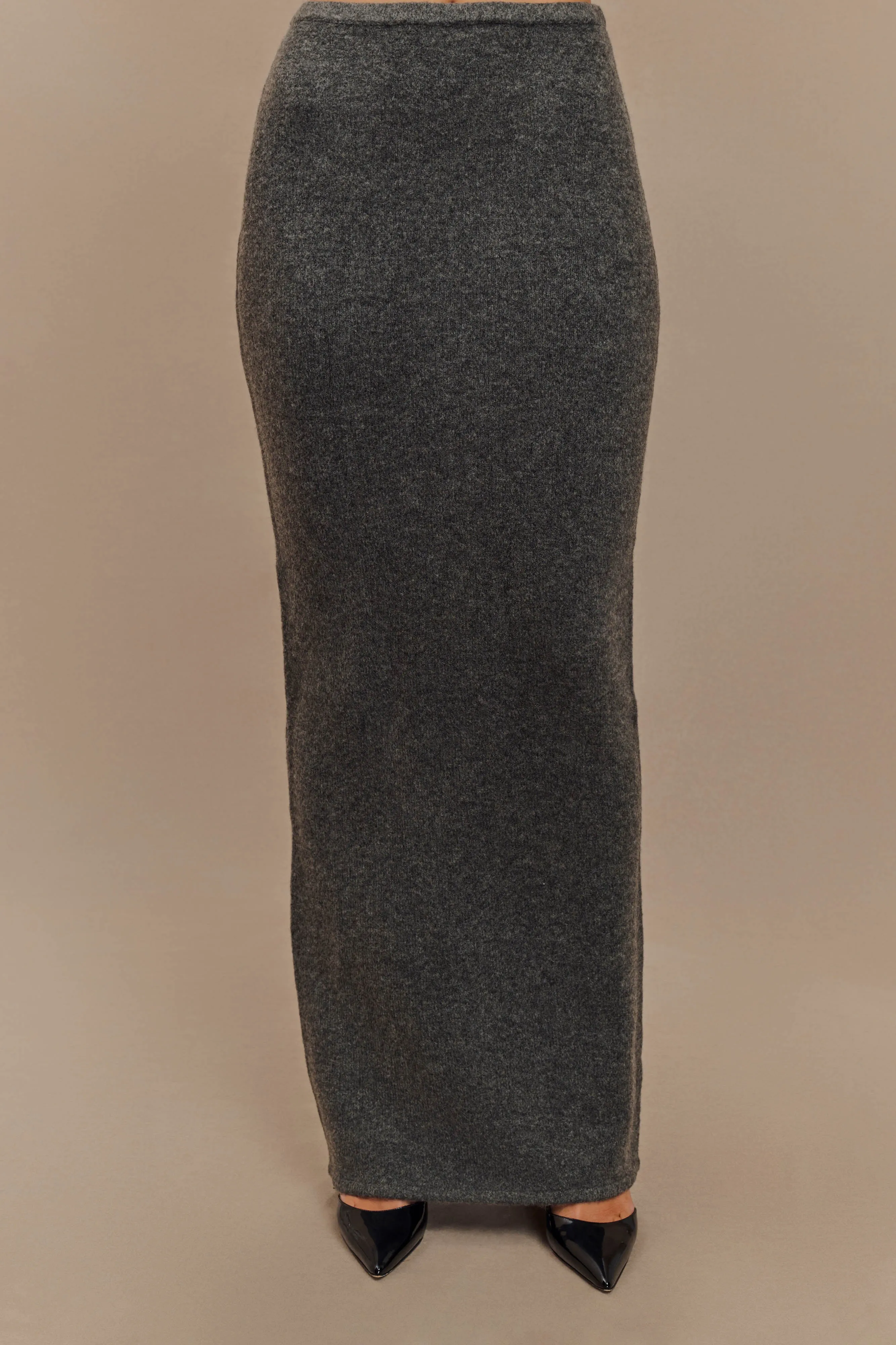 Elise Knit Maxi Skirt - Charcoal Marle