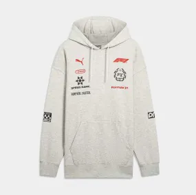 F1 Motorsport Racing Pullover Mens Hoodie (Grey/Red)