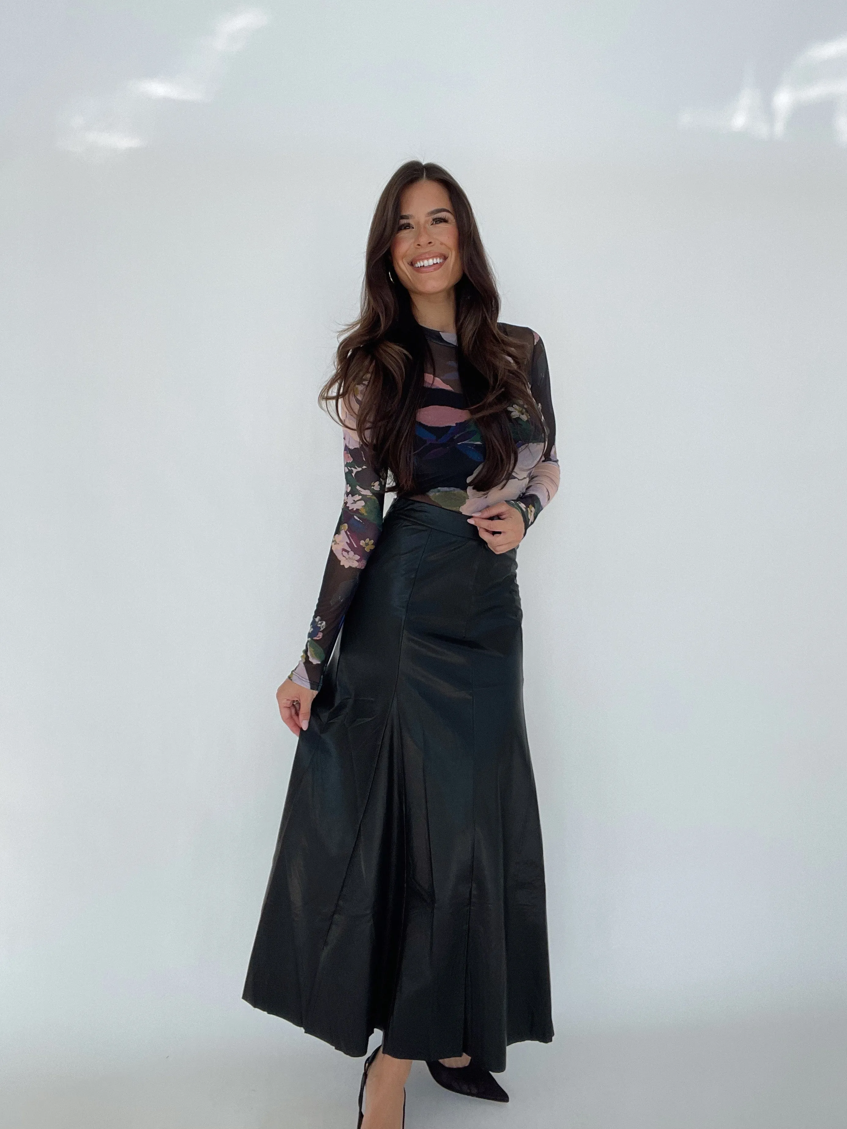 Faux Leather Maxi Skirt