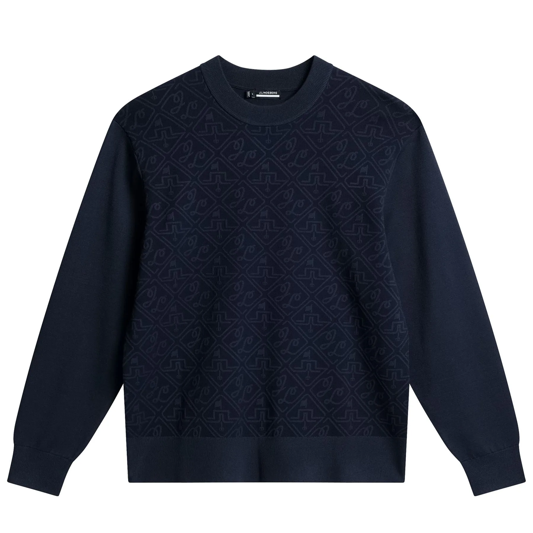 Finn Jacquard Knitted Sweater JL Navy - AW24