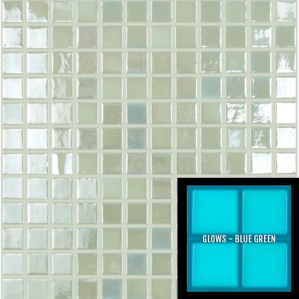 Fireglass 409 - White, 1" x 1" - Glass Tile